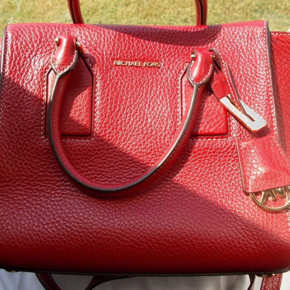 Michael Kors Red Leather Shoulder Handbag - Picture 9 of 9